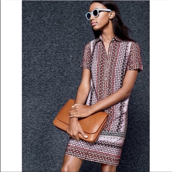 J. Crew Dresses & Skirts - J. Crew Silk Pink Geo Shirt Dress